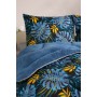 ETE HOMETEX ÇİFT KİŞİLİK LÜX WELSOFT YORGAN SETİ 195X215CM MONESTERA İNDİGO 8696474231953